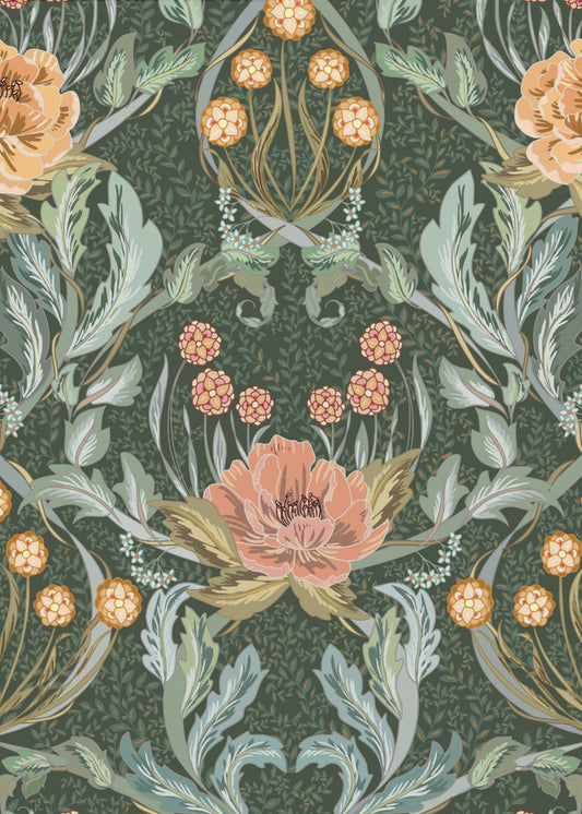Floral Heritage Morris golden forest pattern | Poster