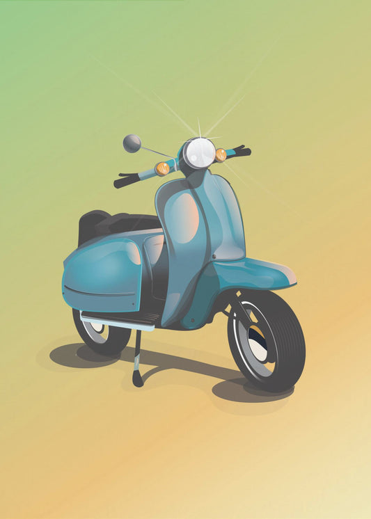 Vintage Blauer Roller | Leinwand