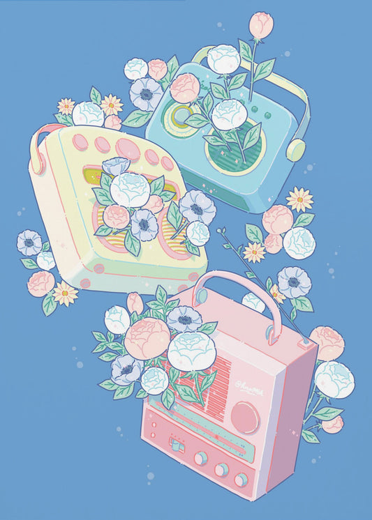 Radio (blå) | Canvastavla