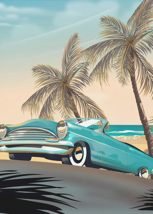 Vintage Strandurlaub | Leinwand