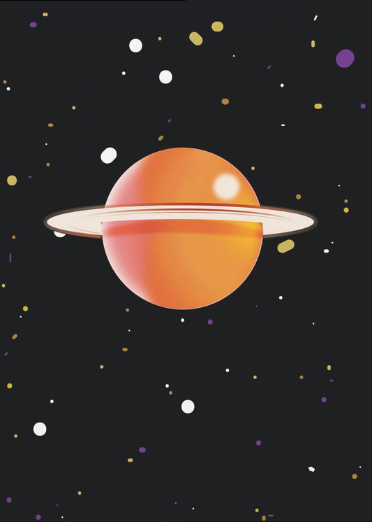 Retro Orange Planet | Leinwand