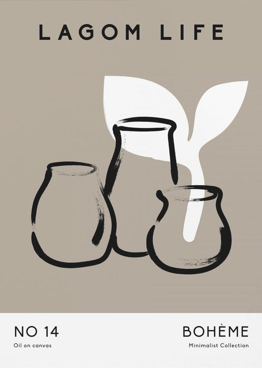 Vases and Leaf | Poster