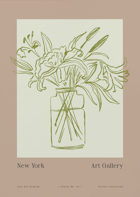 Vase Sketch Blooms | Poster