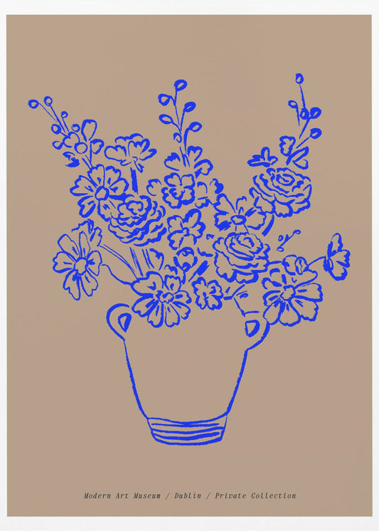 Blue Floral Elegance | Poster