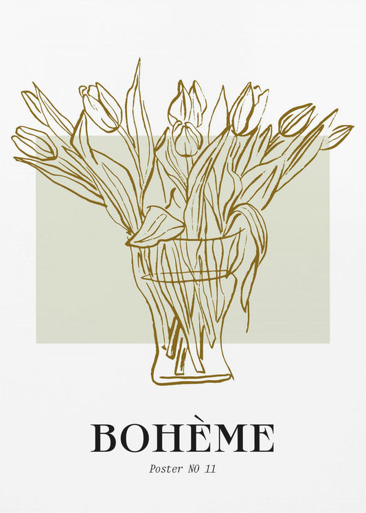 Golden Tulip Vase | Poster