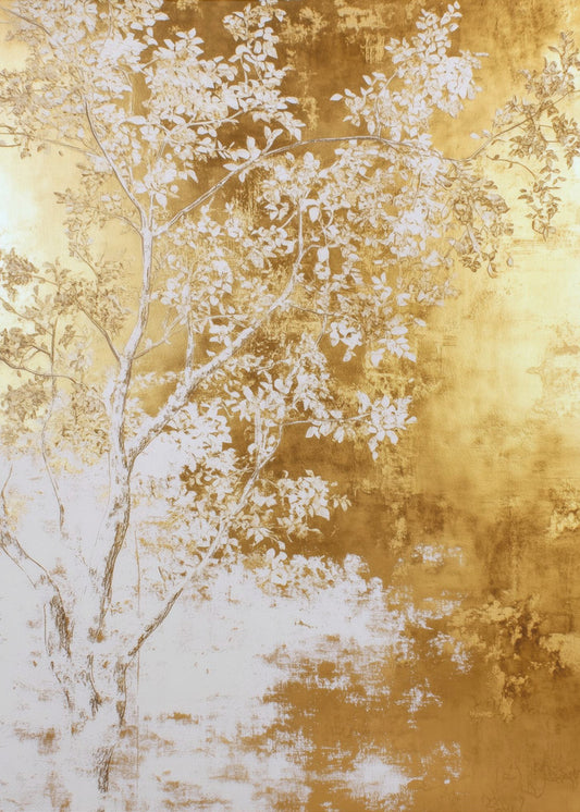 Weiß-goldene Naturlandschaft | Poster