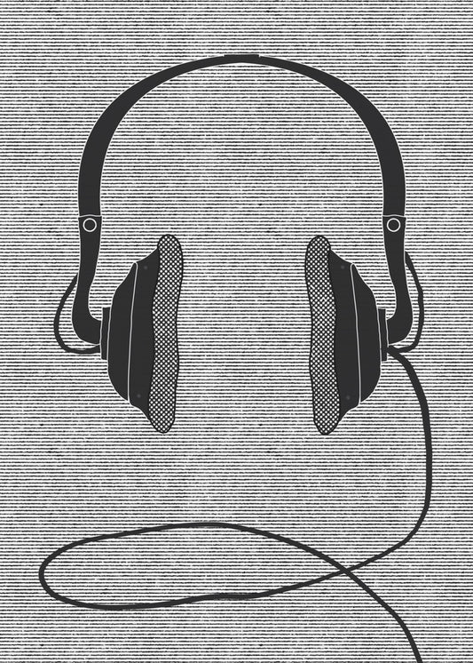 Schwarze Kopfhörer | Leinwand