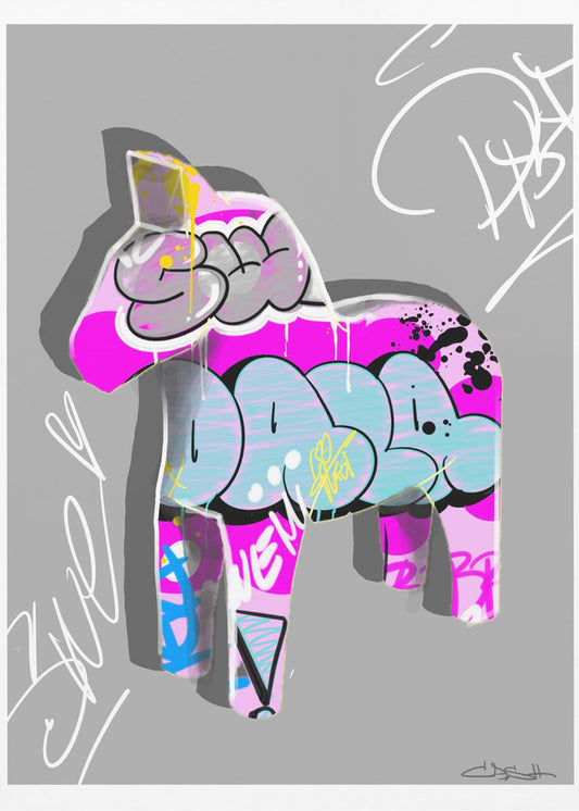 Buntes Pony-Graffiti | Leinwand