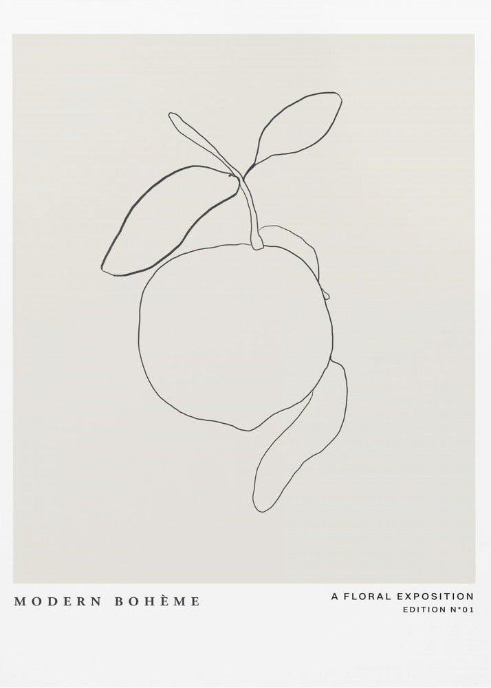Lemon Linework Elegance | Poster
