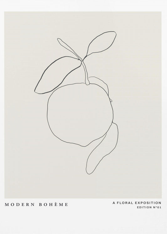 Lemon Linework Elegance | Poster