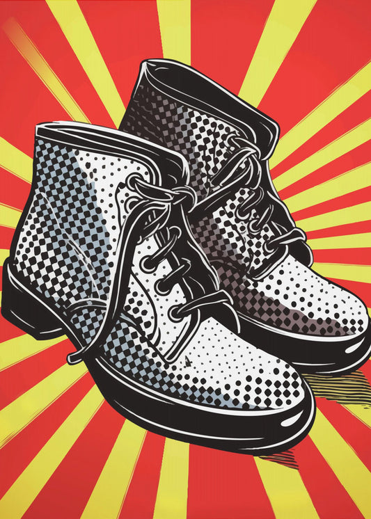 Vintage Stiefel mit Polka Dots | Canvas