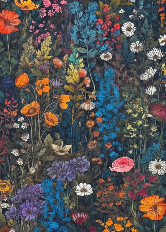 Wildflower Meadow Evergreen Flowers 93 | Poster