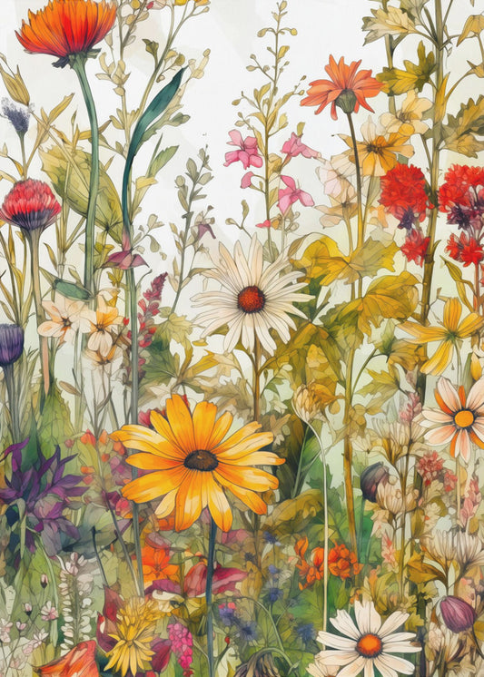 Wildflower Meadow Evergreen Flowers | Poster