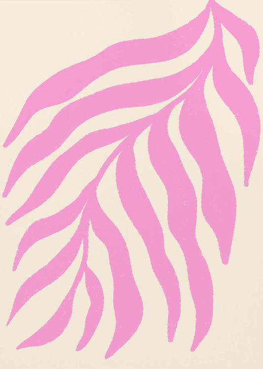 Pink Silhouette Textured Branch | Poster