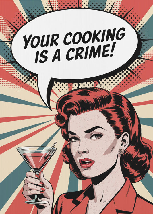 Retro Kulinarischer Braten | Leinwand