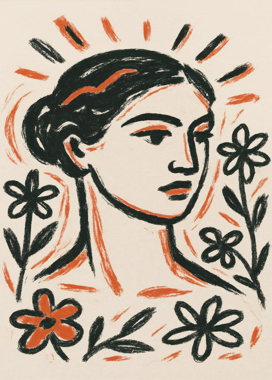 Floral Muse Portrait | Poster