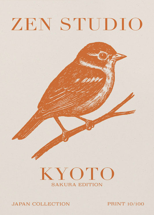 Kyoto Sparrow Scene | Poster