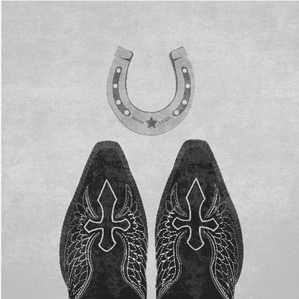 Bw Cowboystiefel und Hufeisen | Poster - Kunstdruck