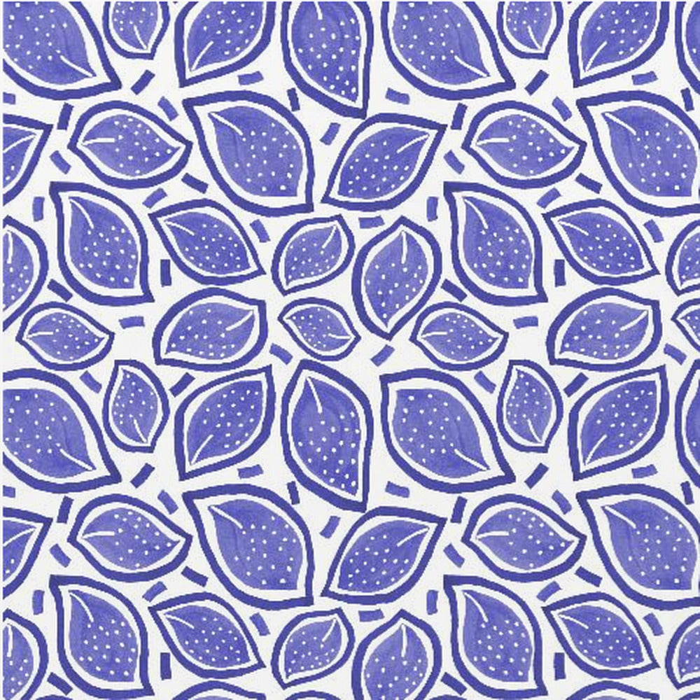 Marineblaue verstreute Blätter mit Tupfen | Poster - Kunstdruck