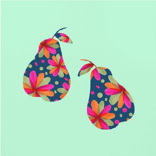 Birnen im Muster Kunstdruck | Leinwand