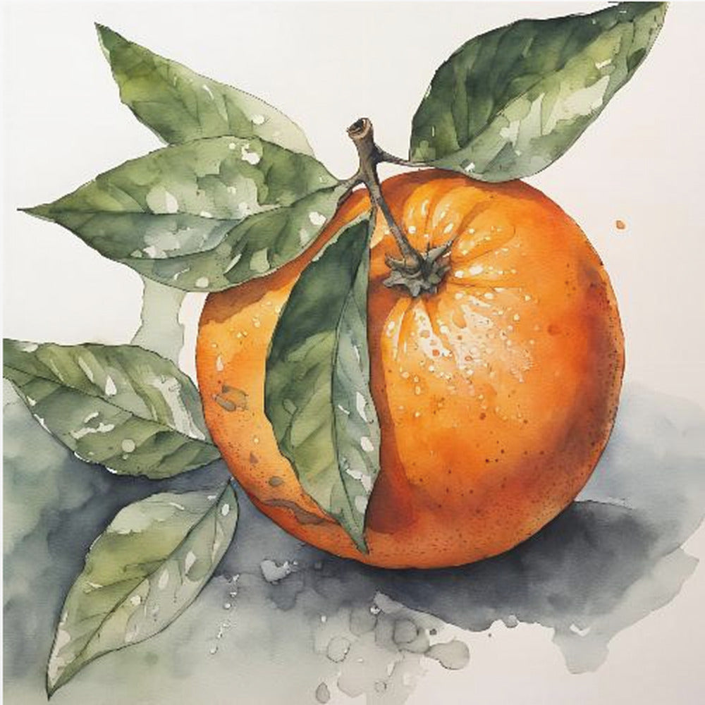 Orange, Aquarell, Tinte | Poster - Kunstdruck