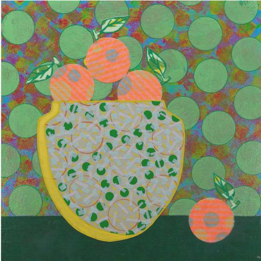 Orangen & grüne Punkte | Poster