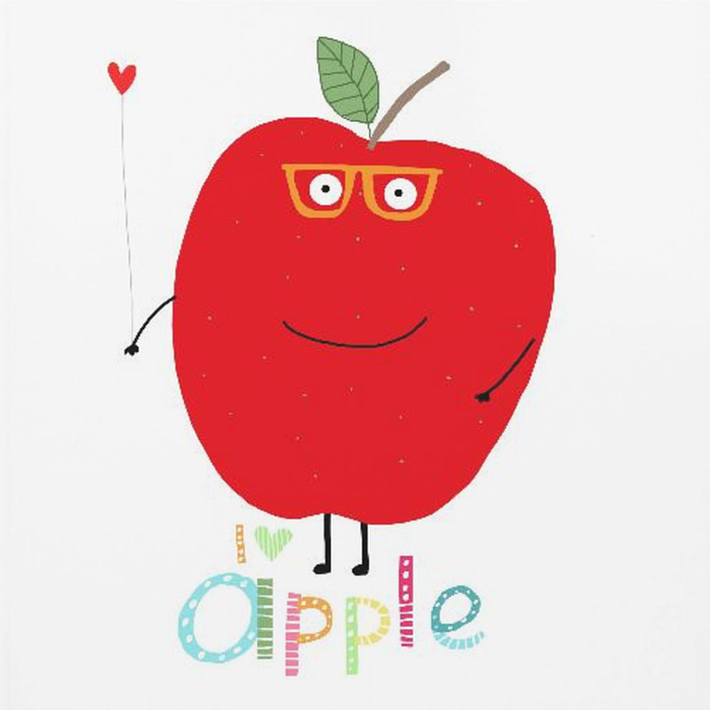 Ich liebe Apple! Glücklicher Apfel mit einem Liebesherz. | Poster