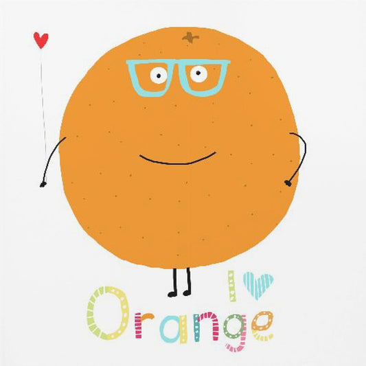 Ich liebe Orange! Süße Orange mit einem Herz. | Poster