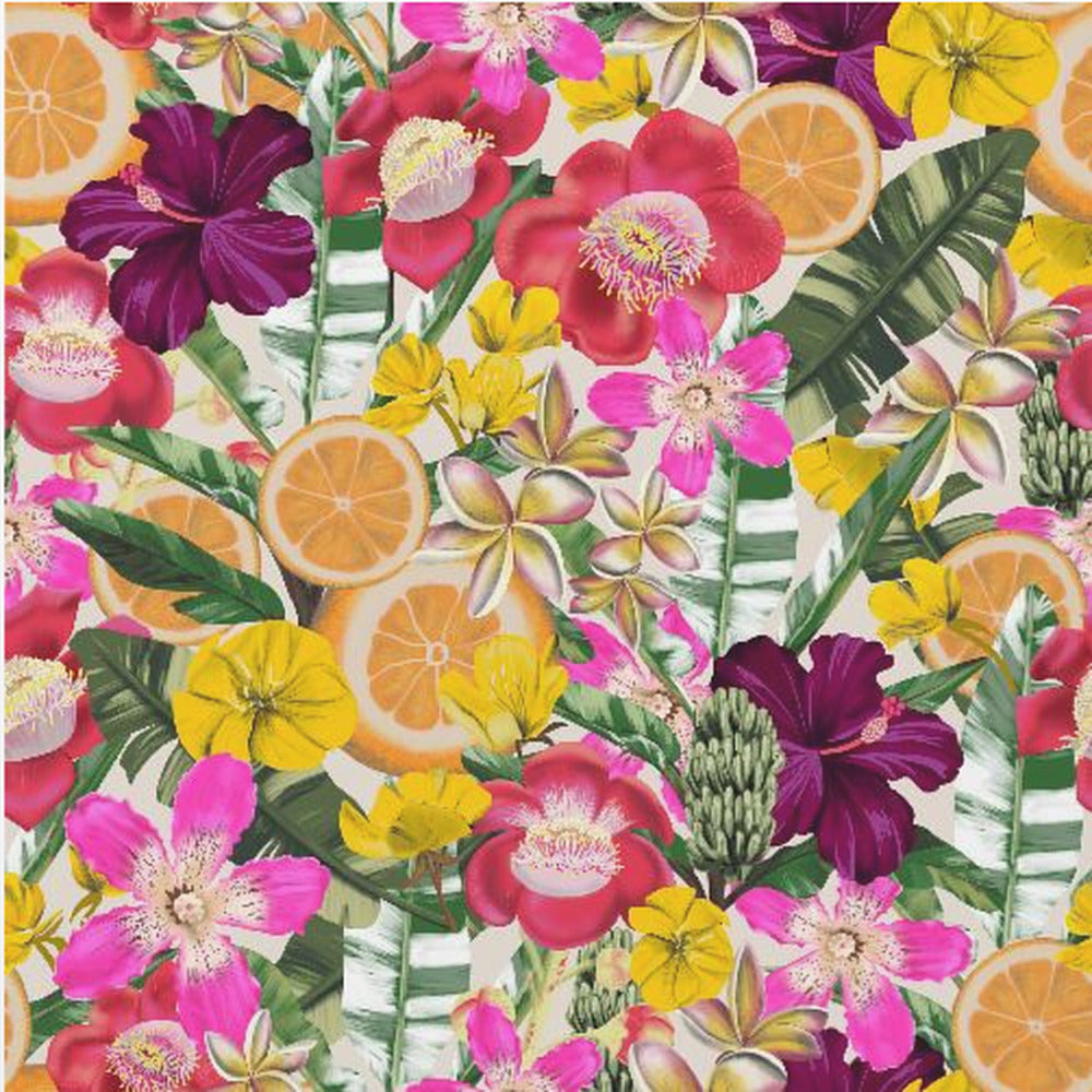 Flowes and Fruits Pattern Black | Poster