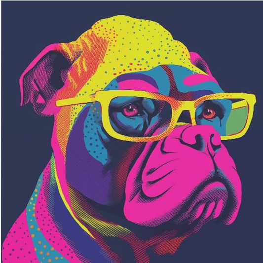 Hunde-Neon-Vibes | Leinwand