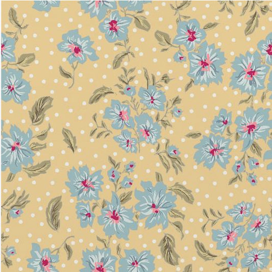 Floral Heritage bouquet vintage blue pattern | Poster