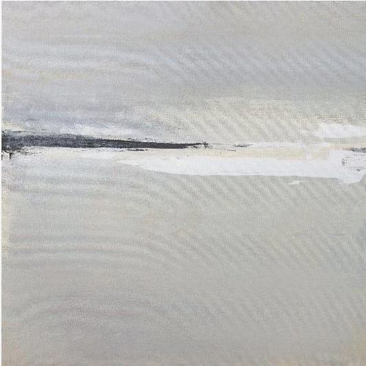 Serene Horizon with Soft Gray and White Tones | Poster