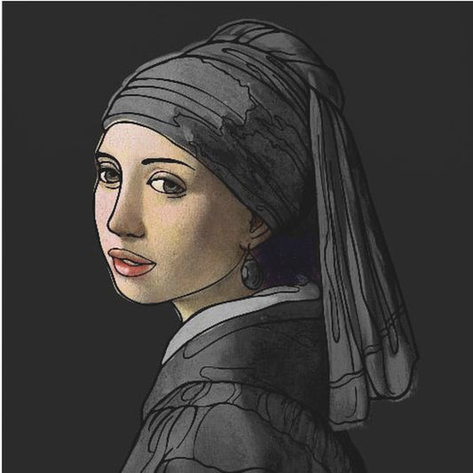 Das Mädchen mit dem Perlenohrring, die Doodled Edition | Poster