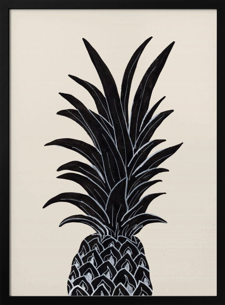 Sort Ananas | Plakater - Kunsttryk