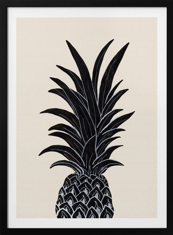 Sort Ananas | Plakater - Kunsttryk