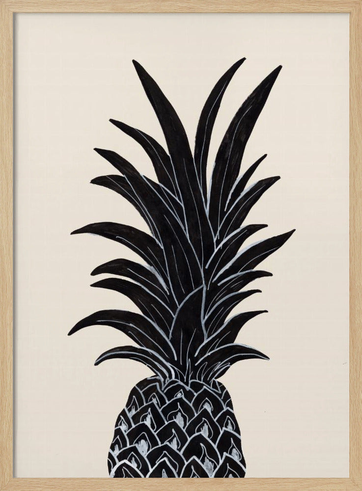Sort Ananas | Plakater - Kunsttryk
