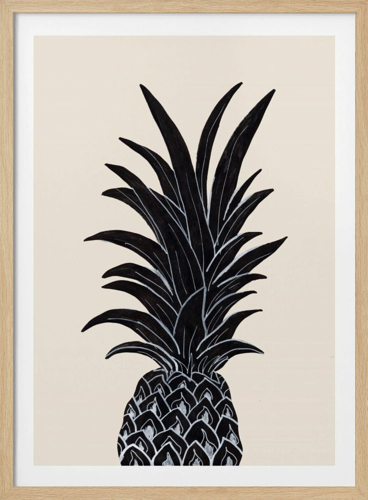 Sort Ananas | Plakater - Kunsttryk