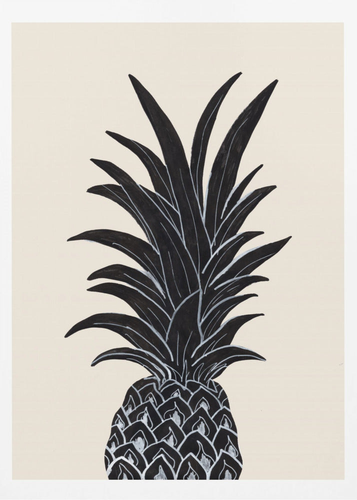 Sort Ananas | Plakater - Kunsttryk