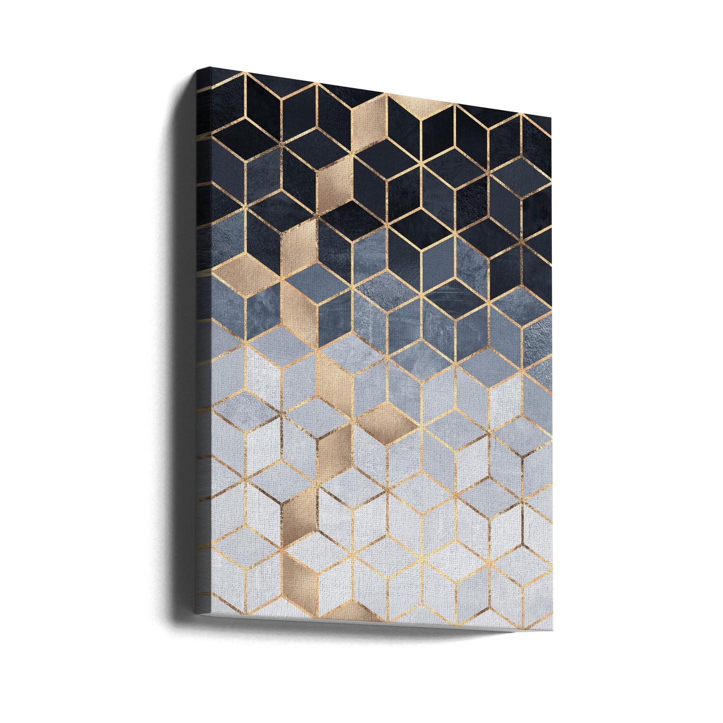Soft Blue Gradient Cubes | Canvas