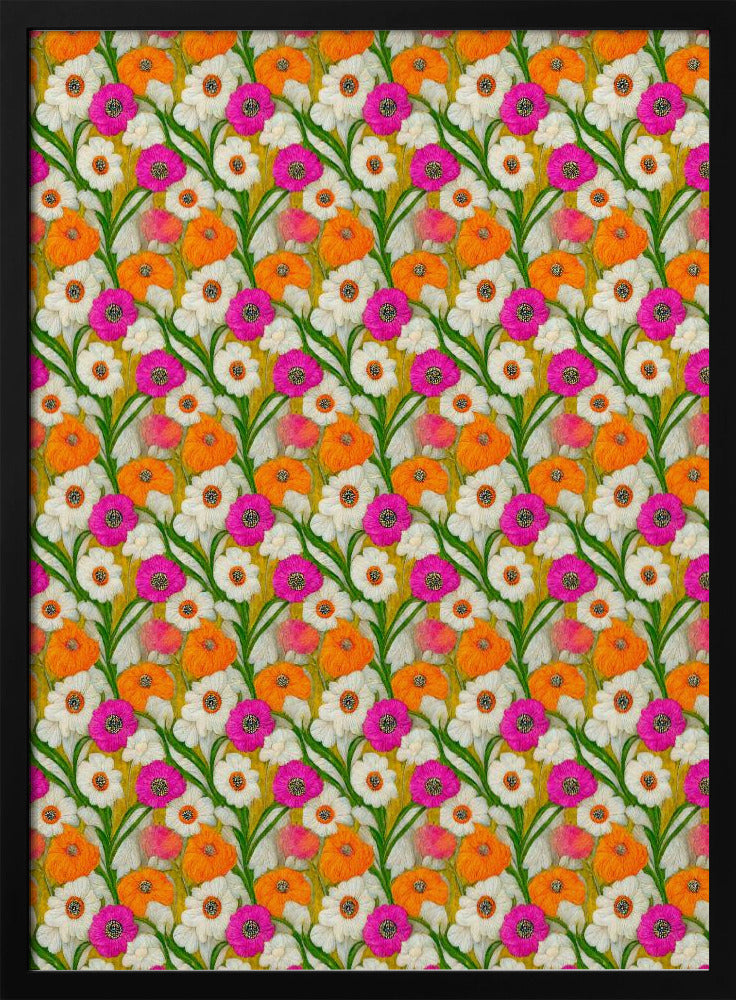 Florale Harmonie-Steppdecke | Poster