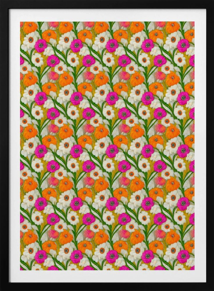 Florale Harmonie-Steppdecke | Poster