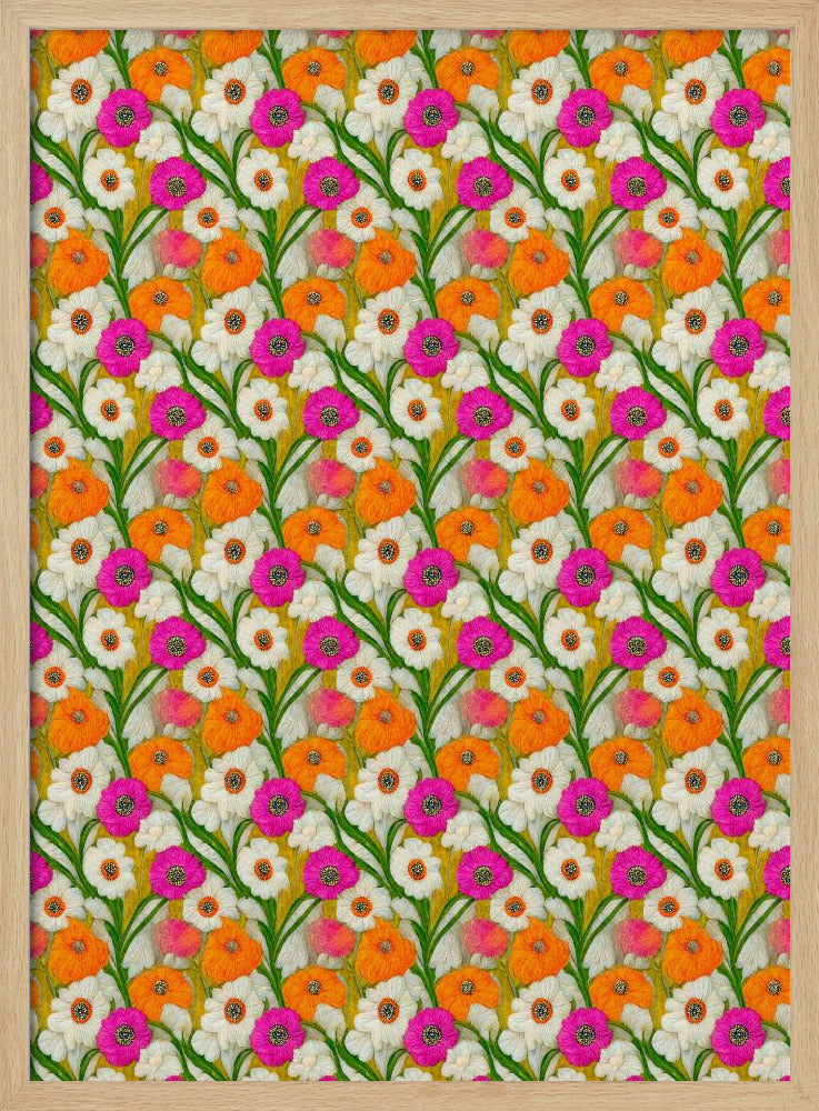 Florale Harmonie-Steppdecke | Poster