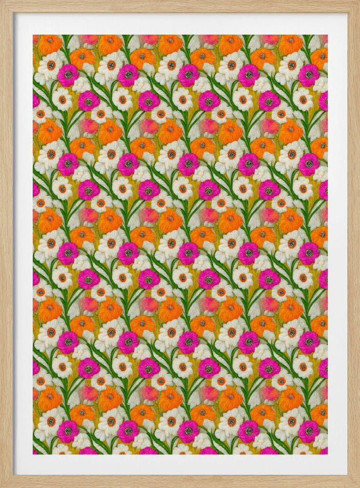 Florale Harmonie-Steppdecke | Poster