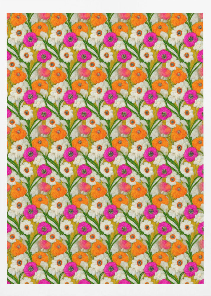 Florale Harmonie-Steppdecke | Poster