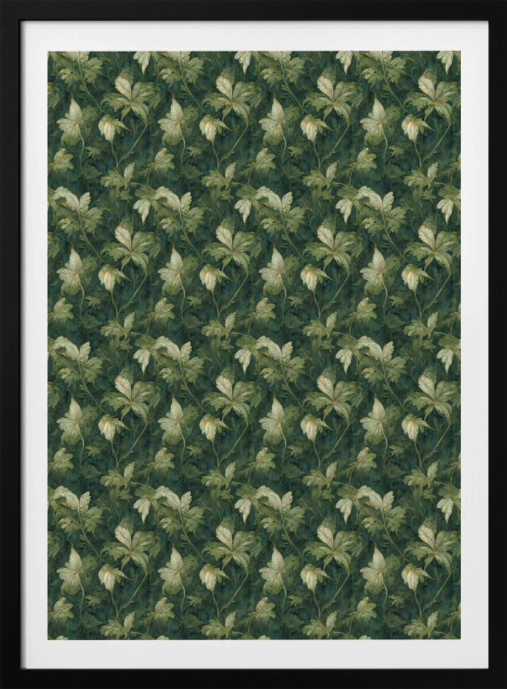 Wandteppich mit grünen Blüten | Poster