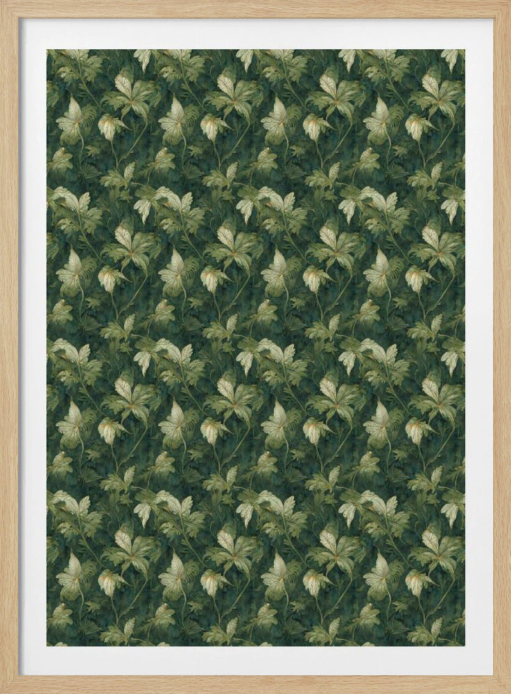 Wandteppich mit grünen Blüten | Poster