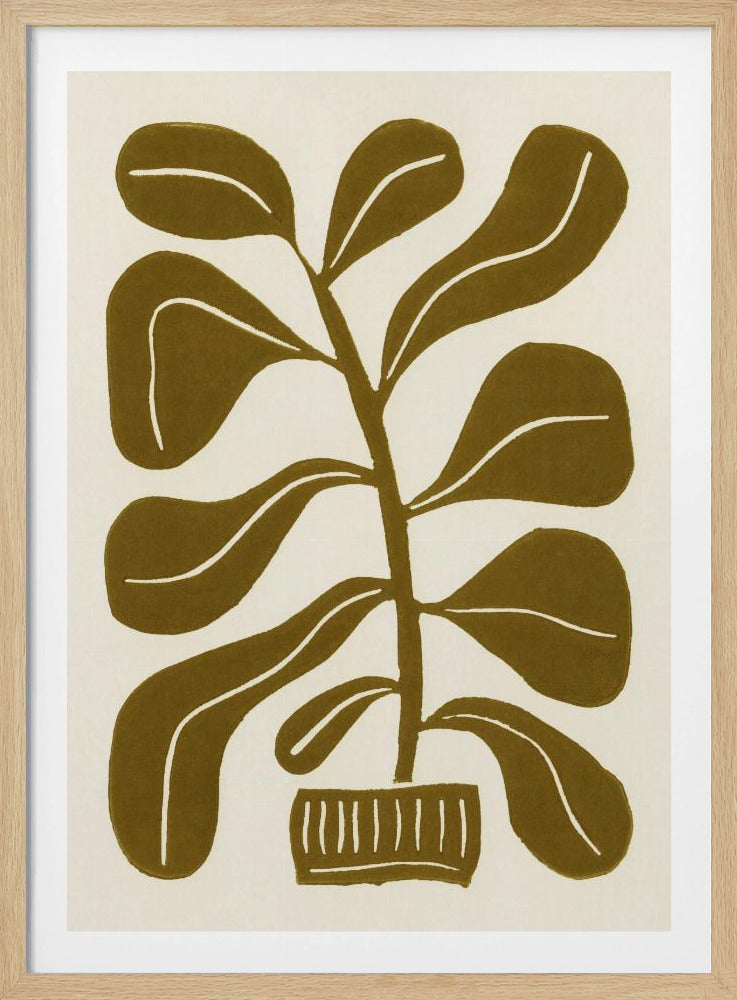 Linolschnitt Zimmerpflanze Nr. 2 | Poster - Kunstdruck