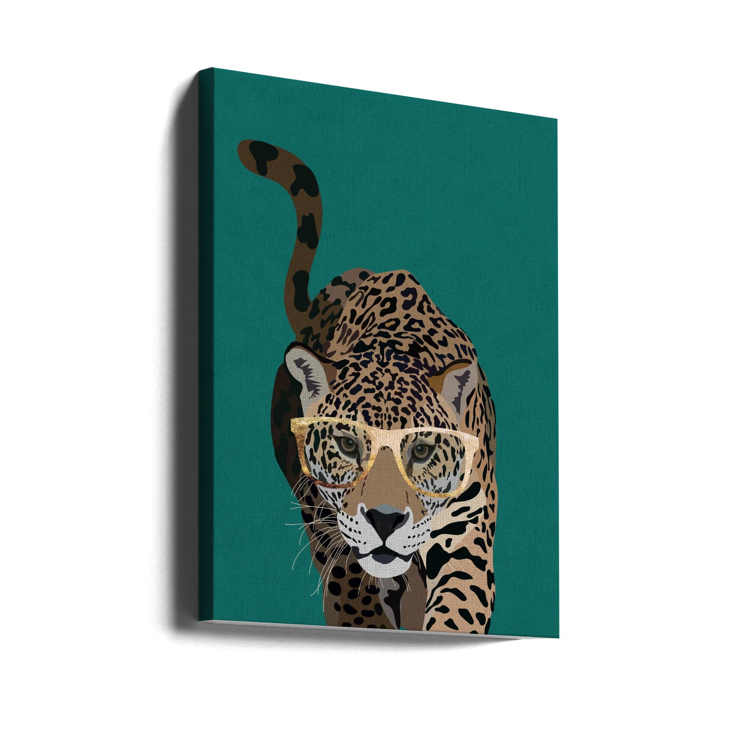 Nyfiken grön leopard | Canvas