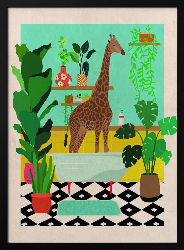 Giraffenbadezeit | Poster