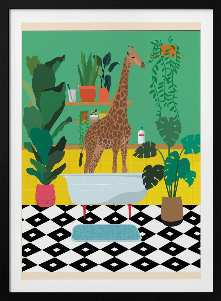 Giraffenbadezeit | Poster
